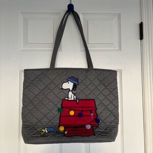 Vera Bradley Peanuts Snoopy Blue Quilted Tote